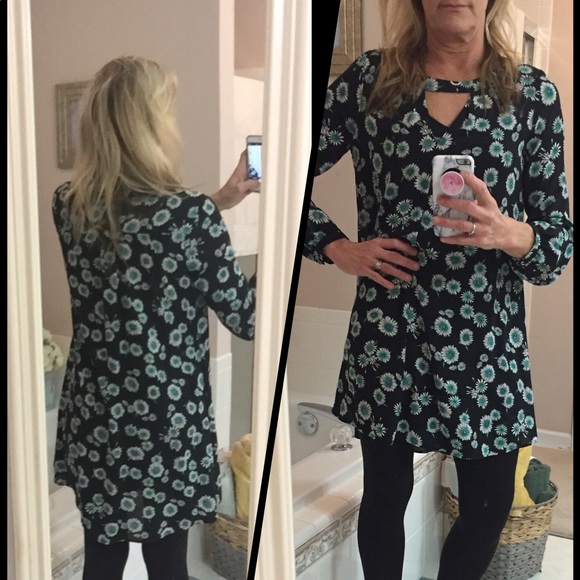 Express Cut-Out Pintucked Trapeze Dress - Picture 2 of 8